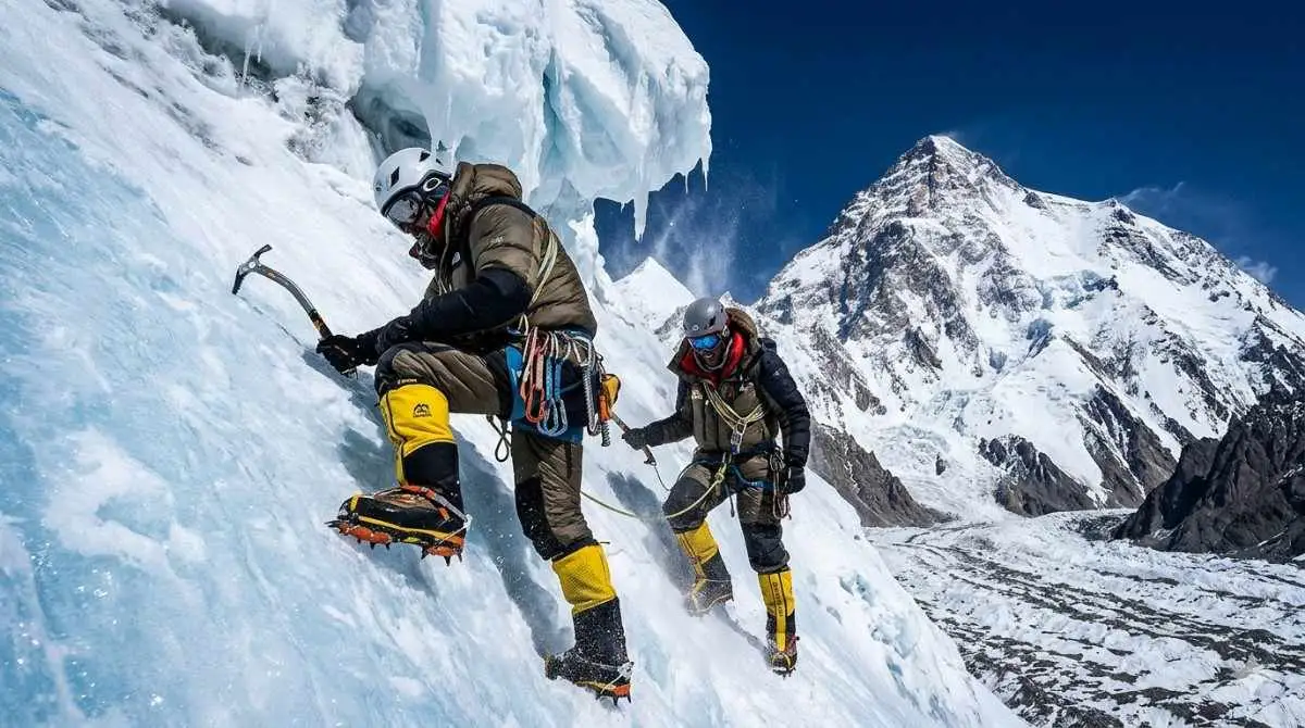 K2 पर्वत पर पर्वतारोहियों का आरोहण, कठिन और ऊँचे ढलान