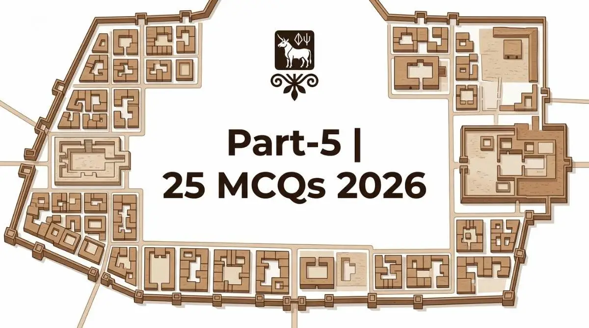 हड़प्पा सभ्यता MCQs Part-5 2026 UPSC SSC UPPSC प्रश्न उत्तर